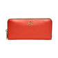 Smooth Leather Slim Accordion Zip-Around Wallet