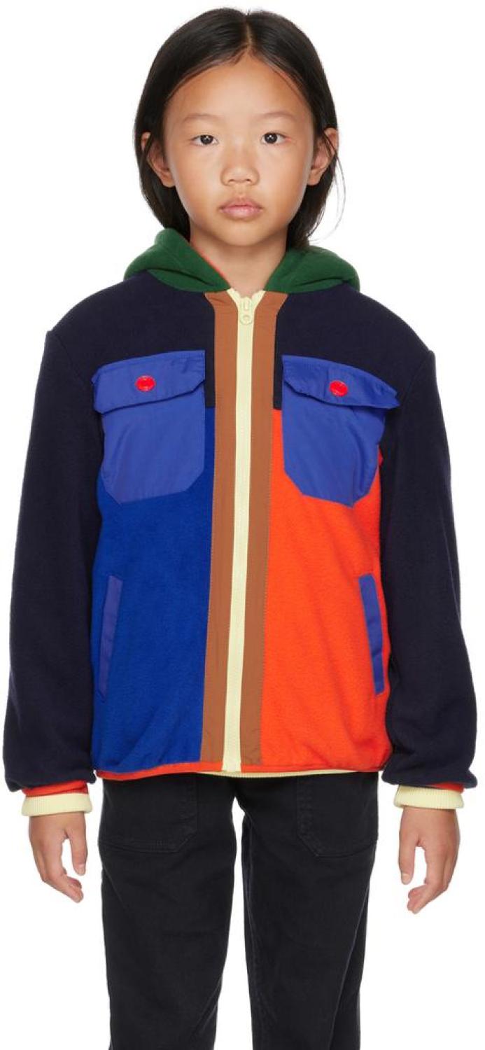 Kids Multicolor Paneled Zip-Up Hoodie