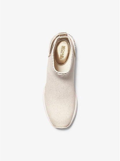 Skyler Embellished Metallic Stretch Knit Sock Sneaker