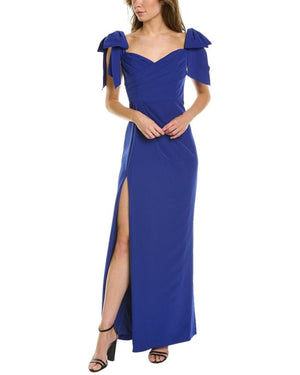 Marchesa Notte Pleated Column Gown