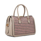 Gramercy Racing Stripe Plaid Twill Fabric Medium Satchel