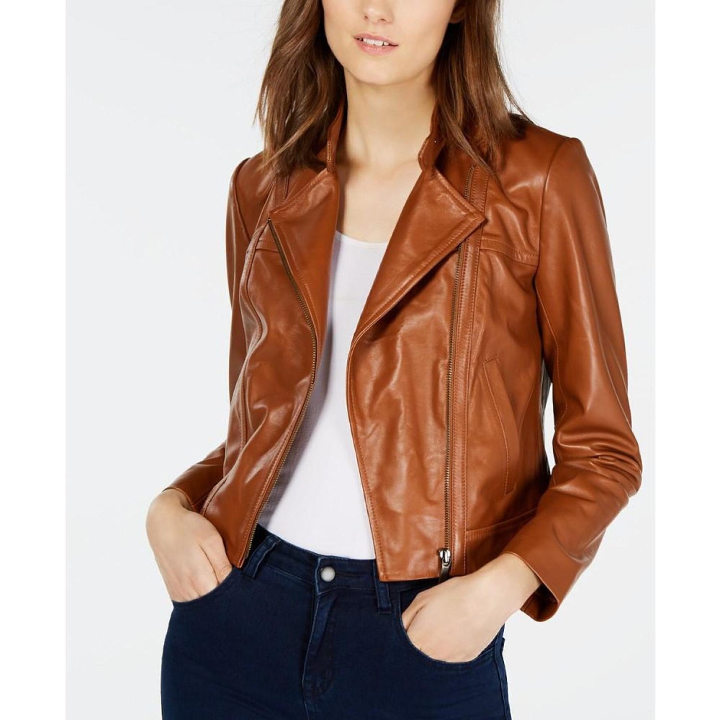 Leather Moto Jacket, Regular & Petite Sizes