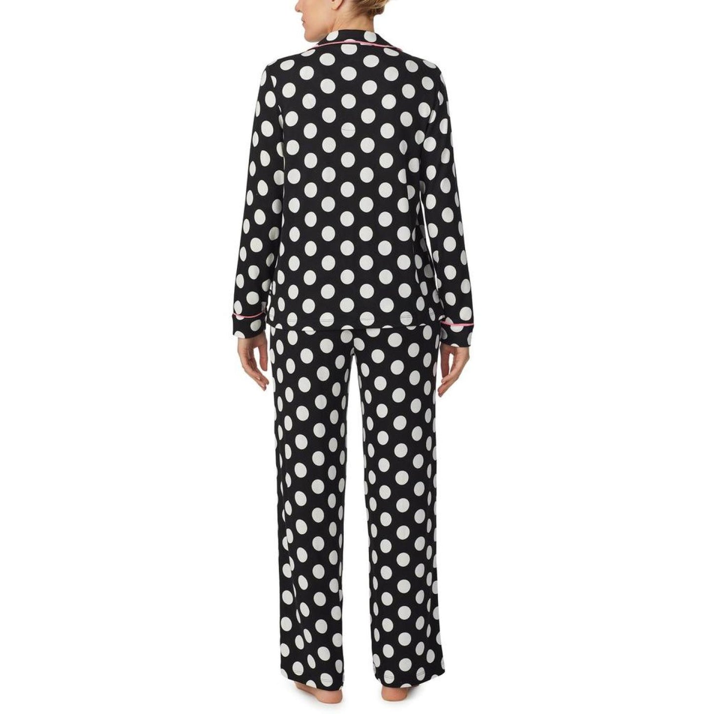 Long Sleeve Sweater Knit Notch Collar PJ Set
