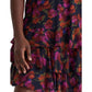 Plus Size Floral Georgette Drop-Waist Dress