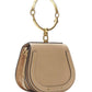 CHLOE Medium Nile gold bangle bracelet handle taupe leather saddle bag