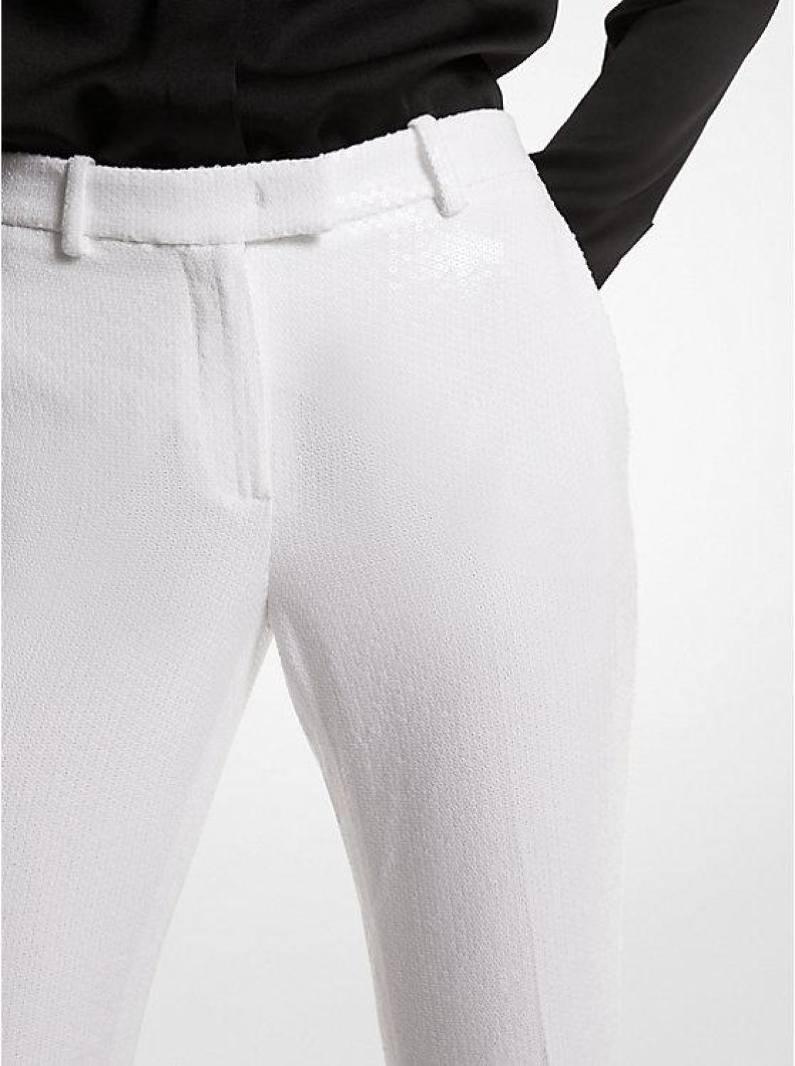 Haylee Sequin Embroidered Flared Trousers