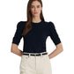 Cotton-Blend Puff-Sleeve Sweater