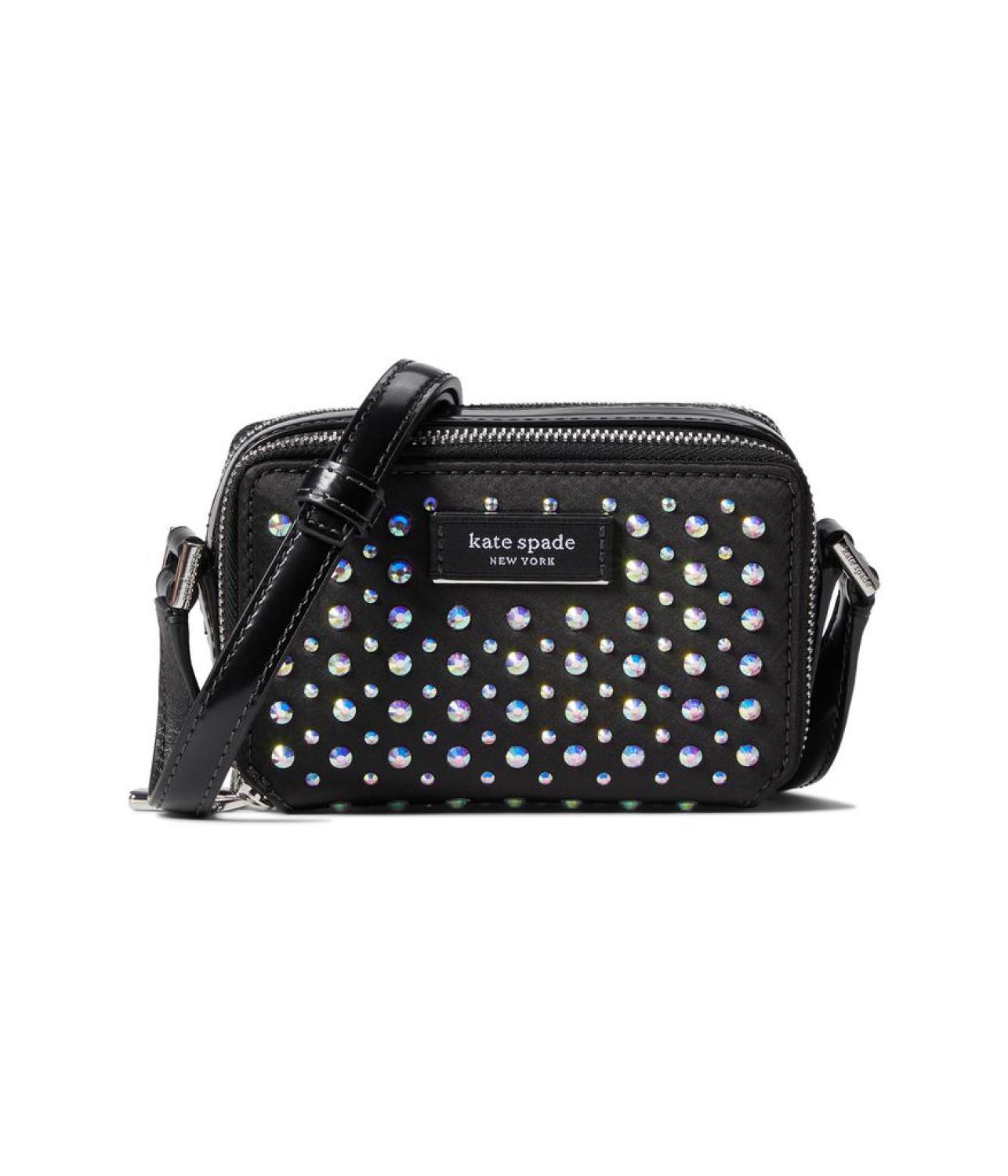 Double Zip Micro Embellished Leather Double Zip Micro Crossbody
