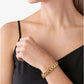 14K Gold-Plated Brass Pavé Logo Curb Link Bracelet