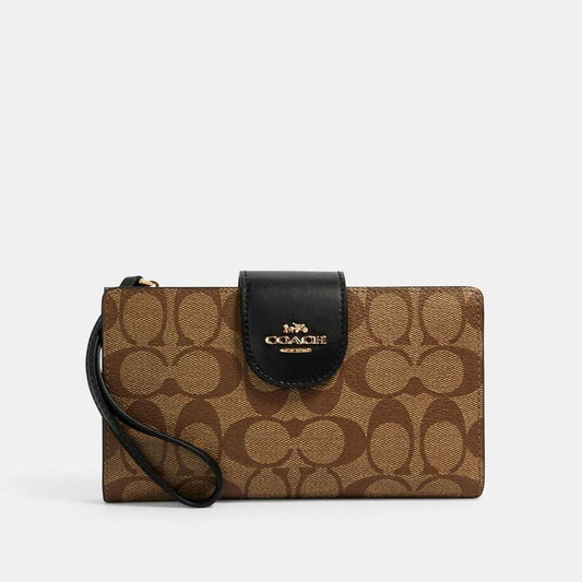 Coach Outlet Tech Phone Wallet In Colorblock Signature Canvas