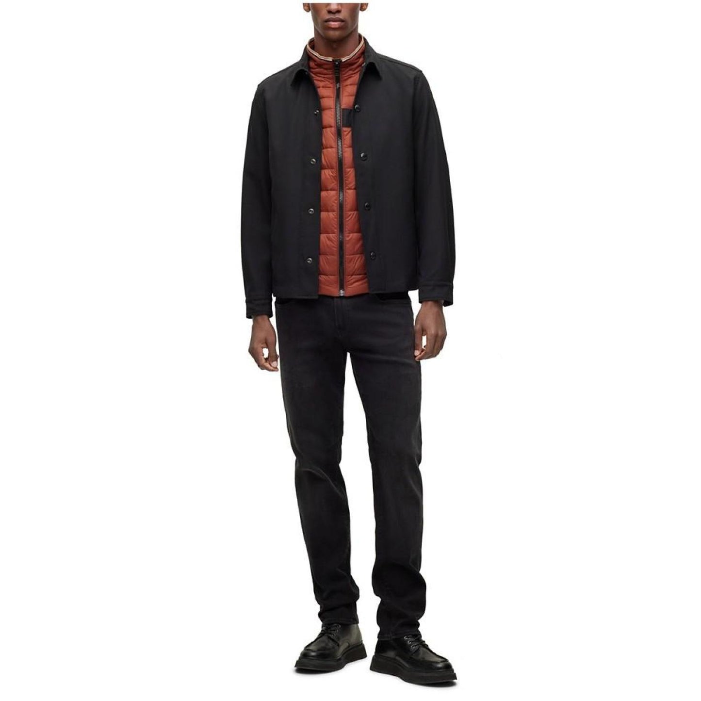 Men's Water-Repellent 3D Logo Tape Padded Gilet