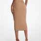 Ribbed Merino Wool Blend Pencil Skirt
