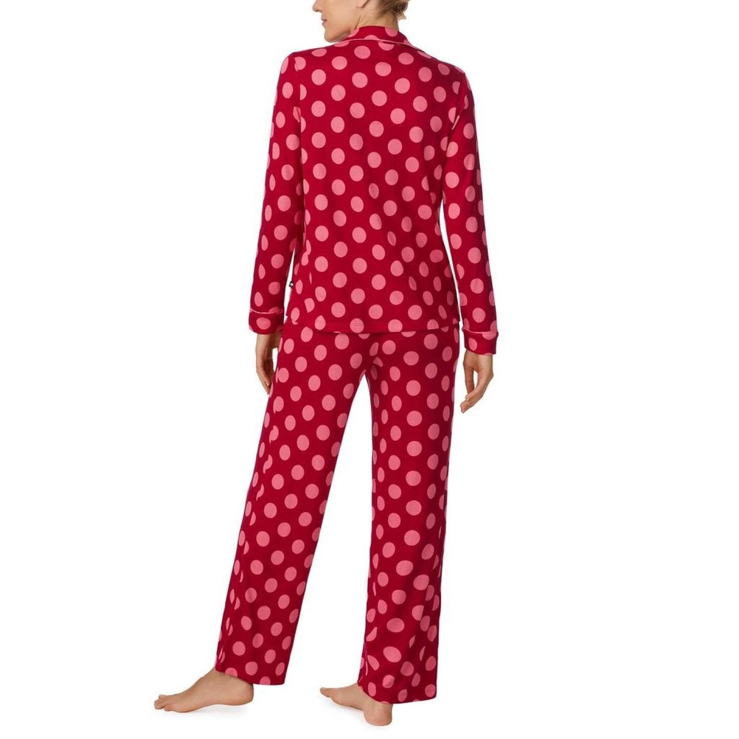 Long Sleeve Sweater Knit Notch Collar PJ Set