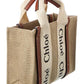 Chloe Woody Mini Canvas & Leather Tote