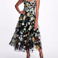 Embroidered Floral Tea Length Gown