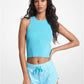 Ribbed Recycled Viscose Blend Cropped Tank Top