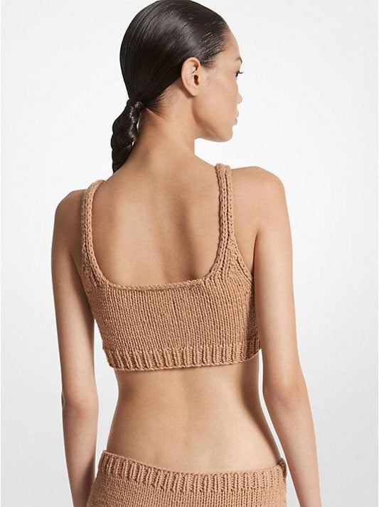 Hand-Knit Cotton and Cashmere Bra Top