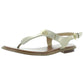 MK Plate Womens Leather Metallic Thong Sandals