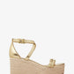 Serena Metallic Faux Leather Wedge Sandal