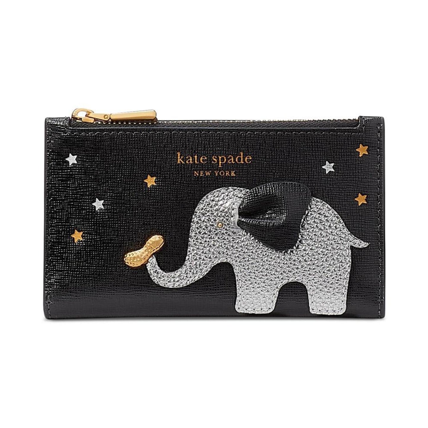 Ellie Embellished Saffiano Leather Slim Bifold Wallet