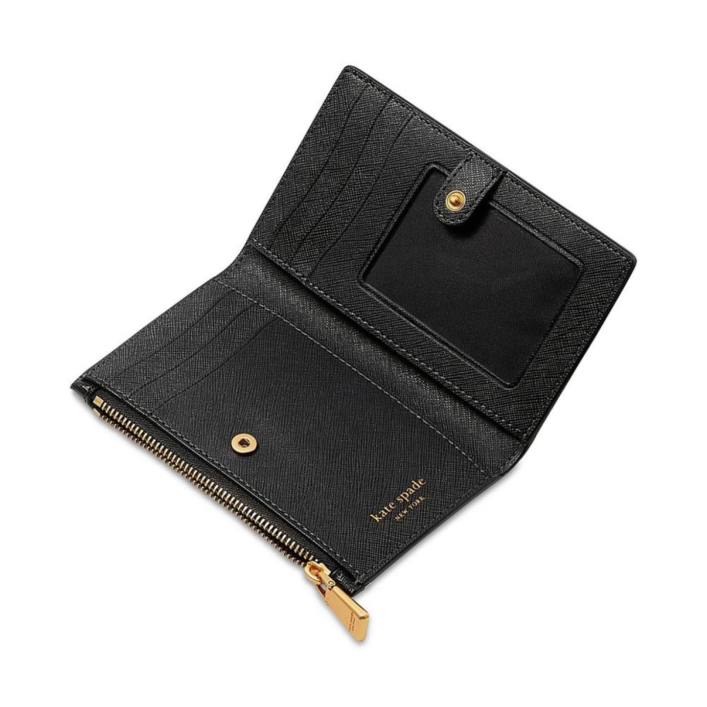 Ellie Embellished Saffiano Leather Slim Bifold Wallet