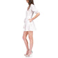 Women's V-Neck Monotone Pinstripe Mini Dress