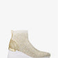 Skyler Crystal Embellished Metallic Stretch Knit Sock Sneaker