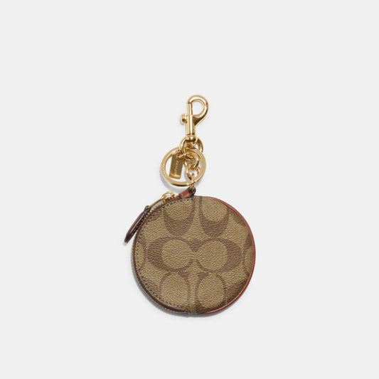 Coach Outlet Circular Coin Pouch In Signature Canvas