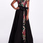 Short Sleeve Embroidered Floral Gown
