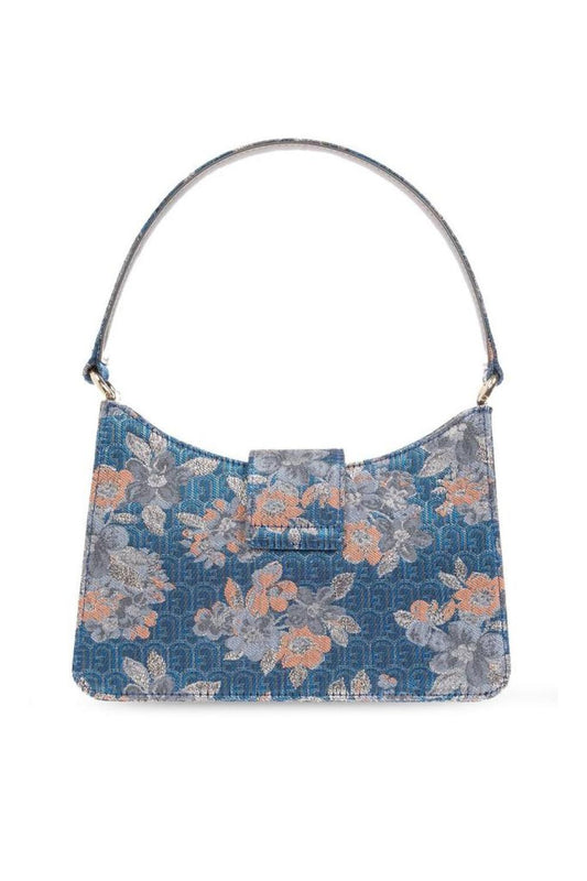 Furla Floral Patterned Logo Engraved Tote Bag