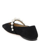 Jimmy choo suede leather ballerina flats with pearl