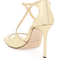 Jimmy choo metallic leather azia 95 sandals