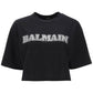 Balmain rhinestone-studded logo t-shirt