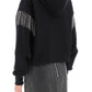 Balmain cropped hoodie with rhinestone-studded logo and crystal cupchains