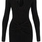 Balmain knitted mini dress with lurex stripes