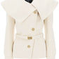 Balmain belted double-breasted peacoat
