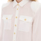 Balmain crepe de chine shirt with padded shoulders