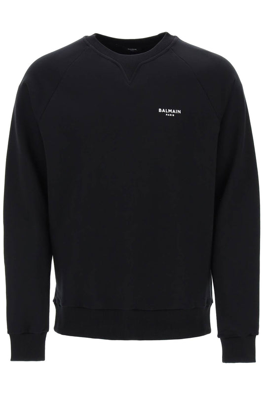 Balmain crew-neck sweatshirt with flocked logo