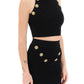 Balmain knitted cropped top with embossed buttons