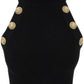 Balmain knitted cropped top with embossed buttons