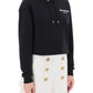Balmain cropped hoodie with flocked logo