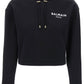 Balmain cropped hoodie with flocked logo