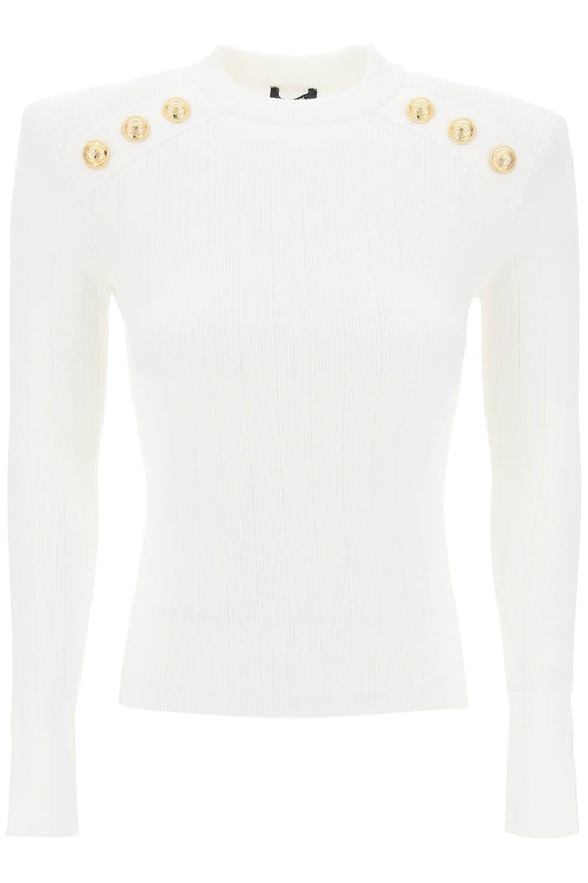 Balmain crew-neck sweater with buttons