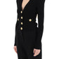 Balmain cardigan with padded shoulders and embossed buttons