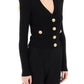 Balmain cardigan with padded shoulders and embossed buttons