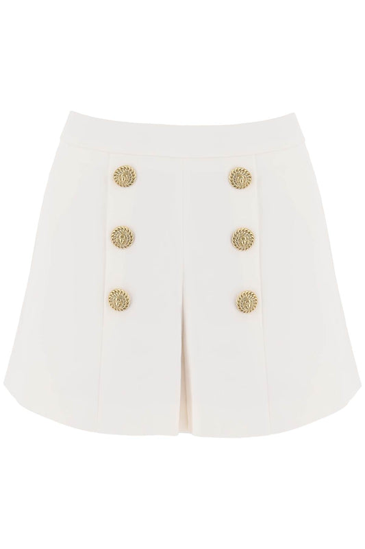 Balmain crepe shorts with embossed buttons
