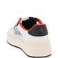 Balmain b-court flip sneakers in python-effect leather