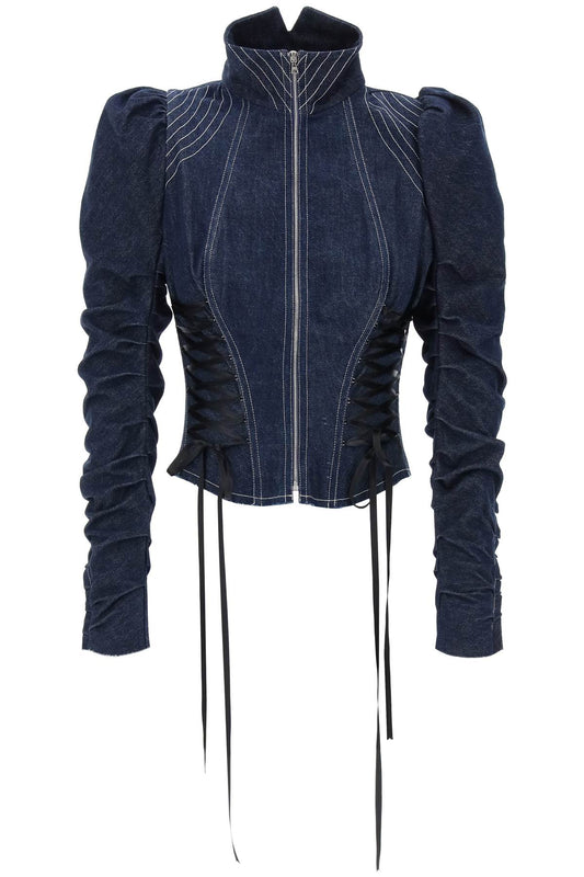 Dilara findikoglu denim corset-style jacket with