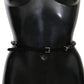 Dolce & Gabbana Black Leather Crystals Waist Belt