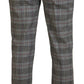 BENCIVENGA Elegant Gray Checkered Slim Men's Pants